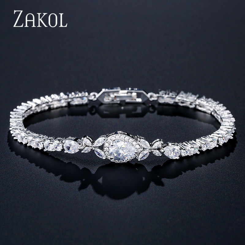 Charm Bracelets ZAKOL Fashion Water Drop Cubic Zirconia Tennis Bracelets Bangles for Women Leaf Bridal Wedding Jewelry Wholesale BP2046 230313
Charm Bracelets ZAKOL Fashion Water Drop Cubic Zirconia Tennis Bracelets Bangles for Women Leaf Bridal Wedding Jewelry Wholesale BP2046 230313