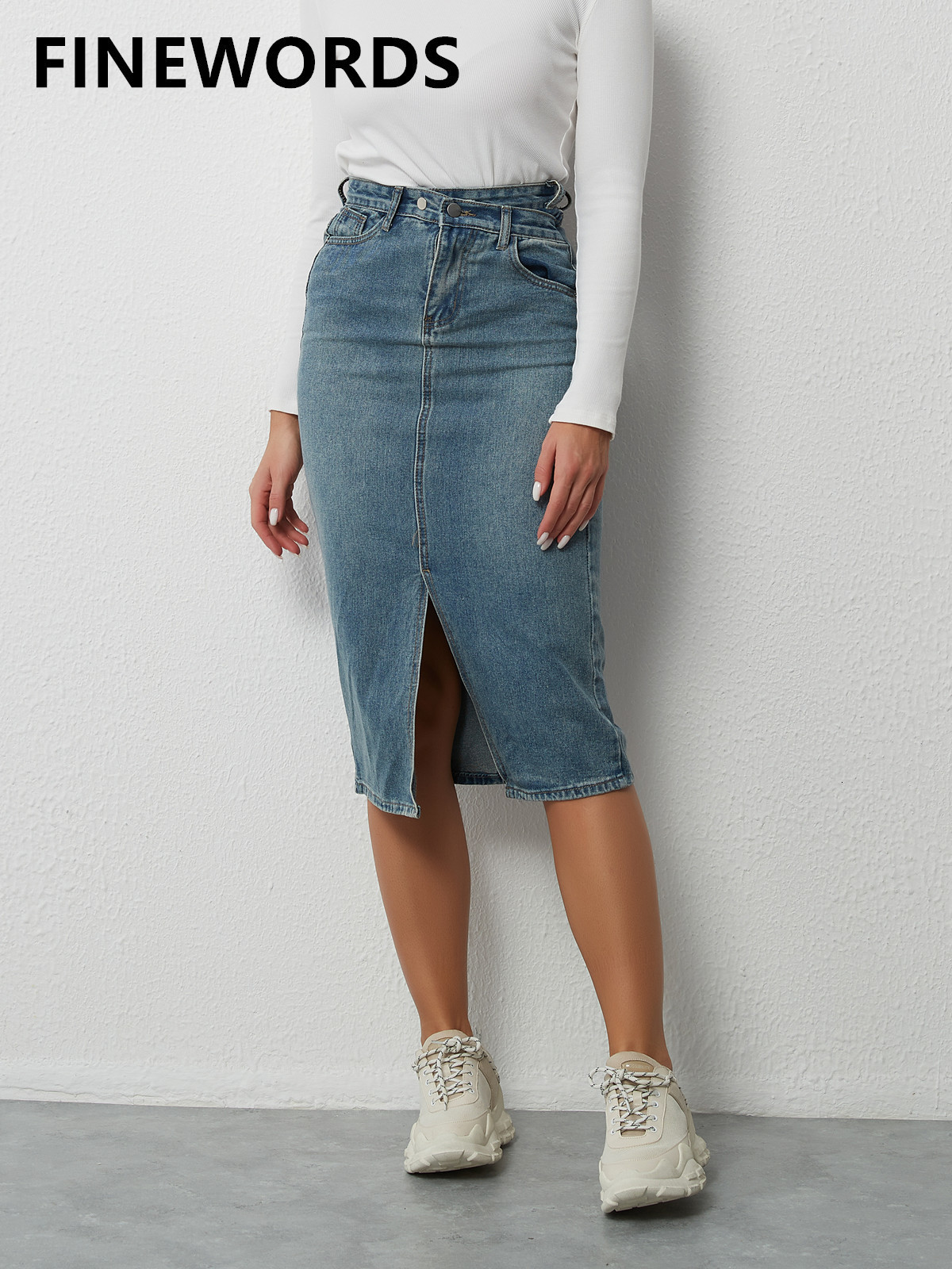 Skirts FIORDS Korean Casual Harajuku Denim Skirts High Waist Knee Length Split Skirts Streetwear Loose Easymatch Long Skirts 230313, Blue
Skirts FIORDS Korean Casual Harajuku Denim Skirts High Waist Knee Length Split Skirts Streetwear Loose Easymatch Long Skirts 230313, Blue
