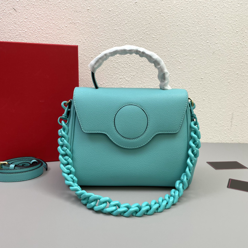 Luxury Fashion Bag LA MEDUSA Collection Small Clutch Hand or Crossbody, Interchangeable Chain Shoulder Strap and Leather Shoulder Strap