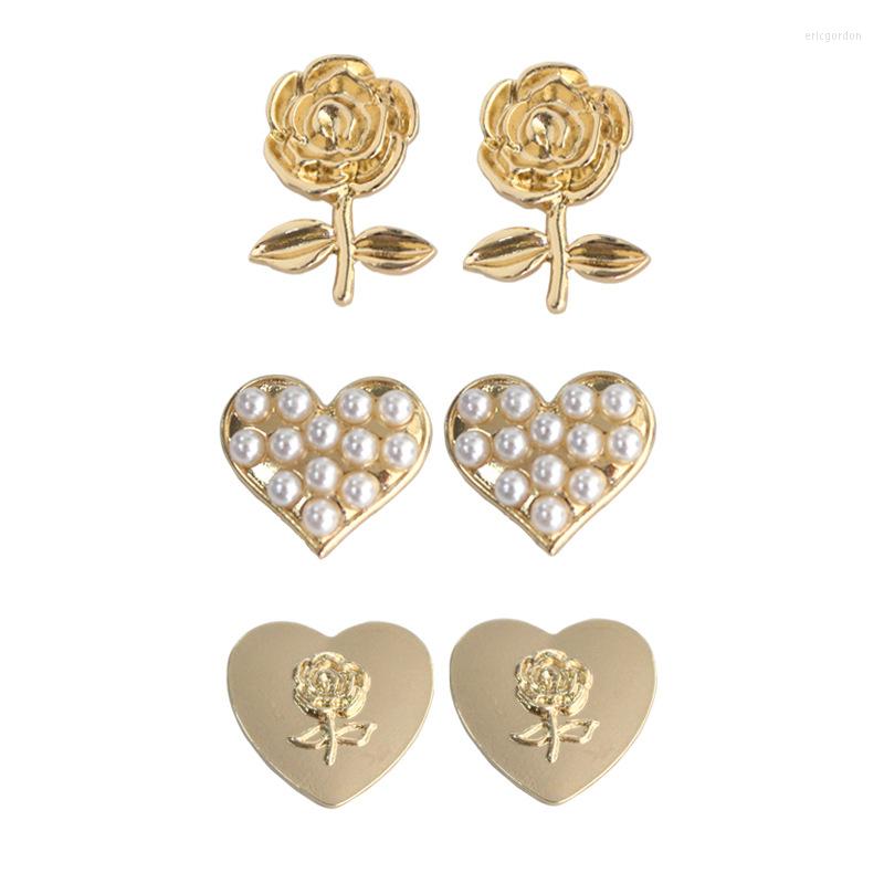 Backs Earrings Korean Mini Gold Color Rose Flower Simulated Pearls Heart Shaped No Ear Hole Clip On Without Piercing
Backs Earrings Korean Mini Gold Color Rose Flower Simulated Pearls Heart Shaped No Ear Hole Clip On Without Piercing