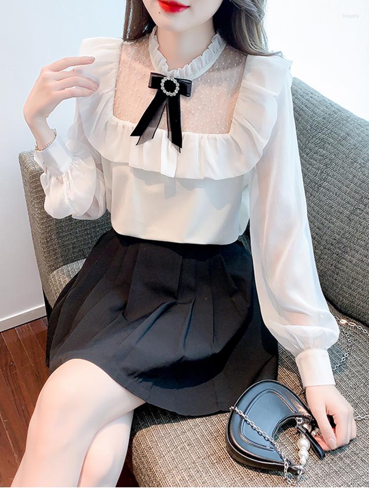 Women's Blouses Women Autumn Winter Blouse Pure Desire Wind And Lotus Leaf Edge Temperament Design Sense Korean Chic Lovely Blusa D2505, White
Women's Blouses Women Autumn Winter Blouse Pure Desire Wind And Lotus Leaf Edge Temperament Design Sense Korean Chic Lovely Blusa D2505, White
