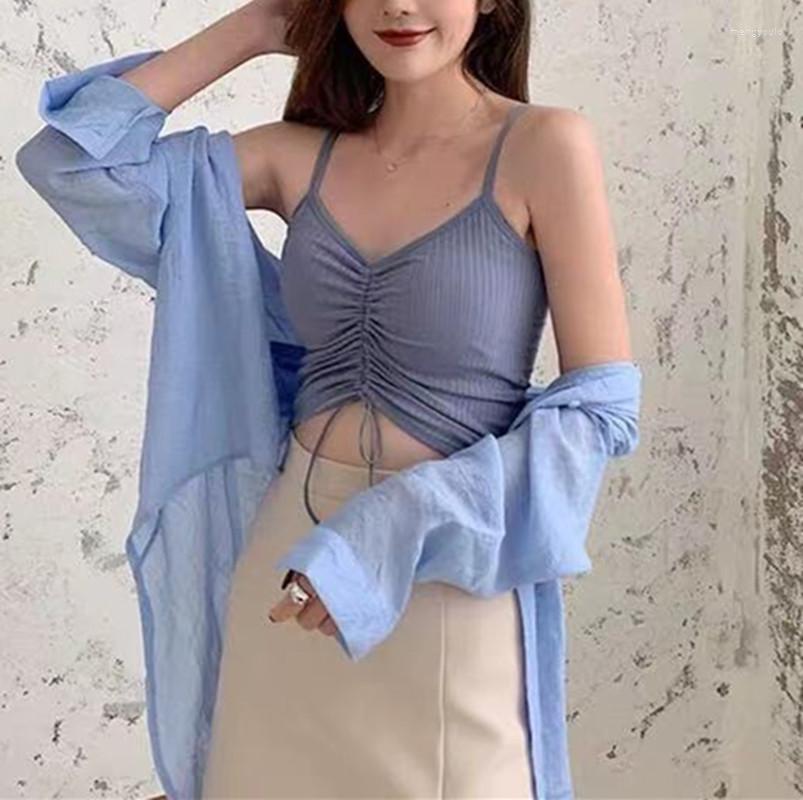 Women's Tanks Sleeveless Slim Fitting Drawstring Thread Pure Cotton Fashion Small Sling In Summer Women's Sexy Elastic Rimless Versatile, 06
Women's Tanks Sleeveless Slim Fitting Drawstring Thread Pure Cotton Fashion Small Sling In Summer Women's Sexy Elastic Rimless Versatile, 06