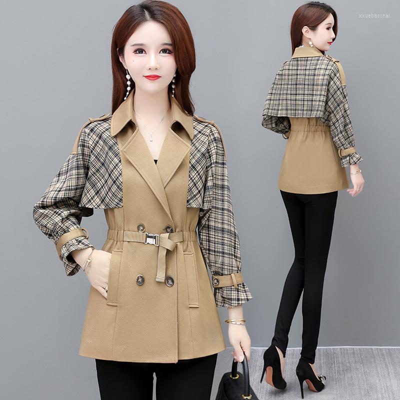 Women's Trench Coats 2023 Korean Slim Plaid Splicing Coat Women Fashion Autumn Mid Long Casual Lining Windbreaker Ladies Outerwear, Khaki
Women's Trench Coats 2023 Korean Slim Plaid Splicing Coat Women Fashion Autumn Mid Long Casual Lining Windbreaker Ladies Outerwear, Khaki