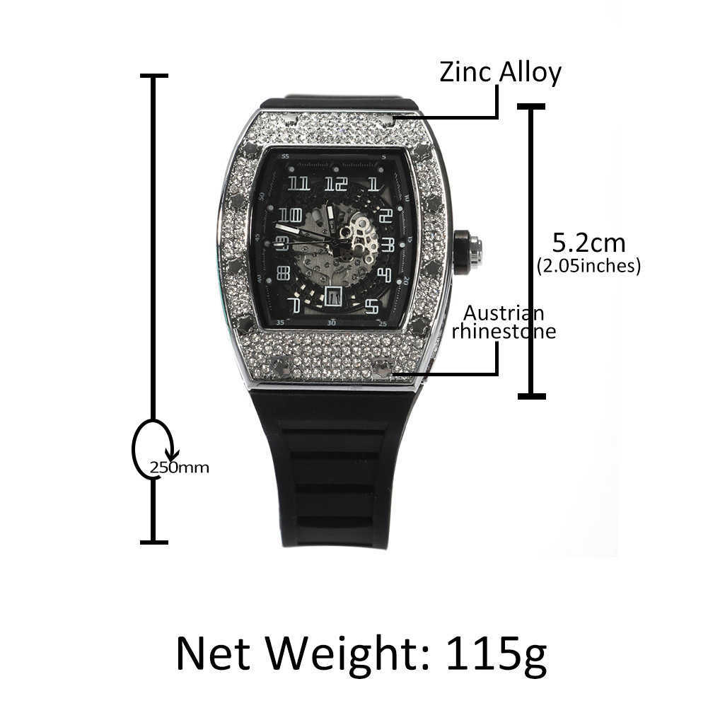Watch Trendy new men's watch fashion inlaid English Watch multifunctional personalized sports Silicone Tape hip hop Watch, Black
Watch Trendy new men's watch fashion inlaid English Watch multifunctional personalized sports Silicone Tape hip hop Watch, Black