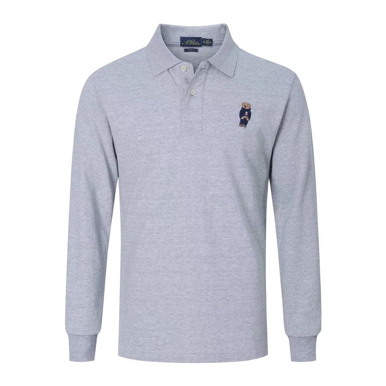 Lapel men' T-shirt long sleeve polos shirt embroidered bear leisure business sports 100% cotton, Green
Lapel men' T-shirt long sleeve polos shirt embroidered bear leisure business sports 100% cotton, Green
