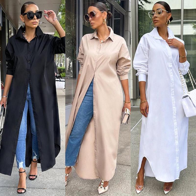 Women' Blouses Echoine Solid Long Sleeve Turn Down Collar Button Shirt Loose Casual Over Size Dress Autumn Streetwear Women Clothing, Ivory
Women' Blouses Echoine Solid Long Sleeve Turn Down Collar Button Shirt Loose Casual Over Size Dress Autumn Streetwear Women Clothing, Ivory