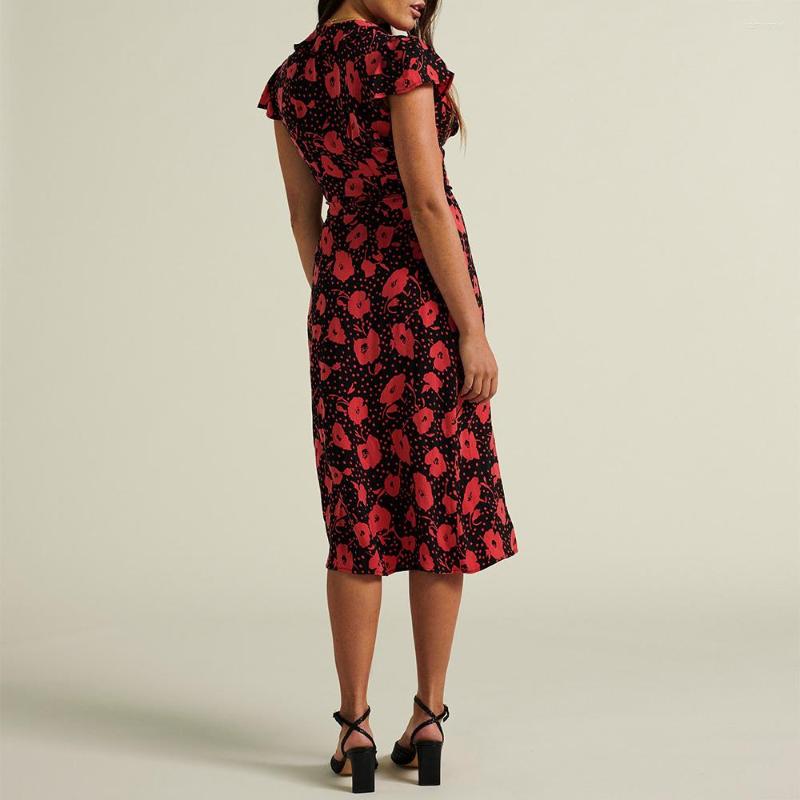 Party Dresses Summer For Women 2023 Vintage Floral Print Wrap Woman Short Sleeve V Neck Ruffle A Line Elegant Midi Clothes, Red
Party Dresses Summer For Women 2023 Vintage Floral Print Wrap Woman Short Sleeve V Neck Ruffle A Line Elegant Midi Clothes, Red
