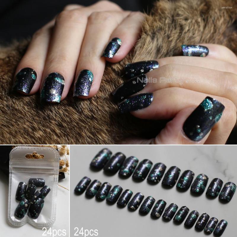 False Nails Press On Medium Length Square Glitter Blue Green Cool Space 24pcs Full Sets, Square blue
False Nails Press On Medium Length Square Glitter Blue Green Cool Space 24pcs Full Sets, Square blue
