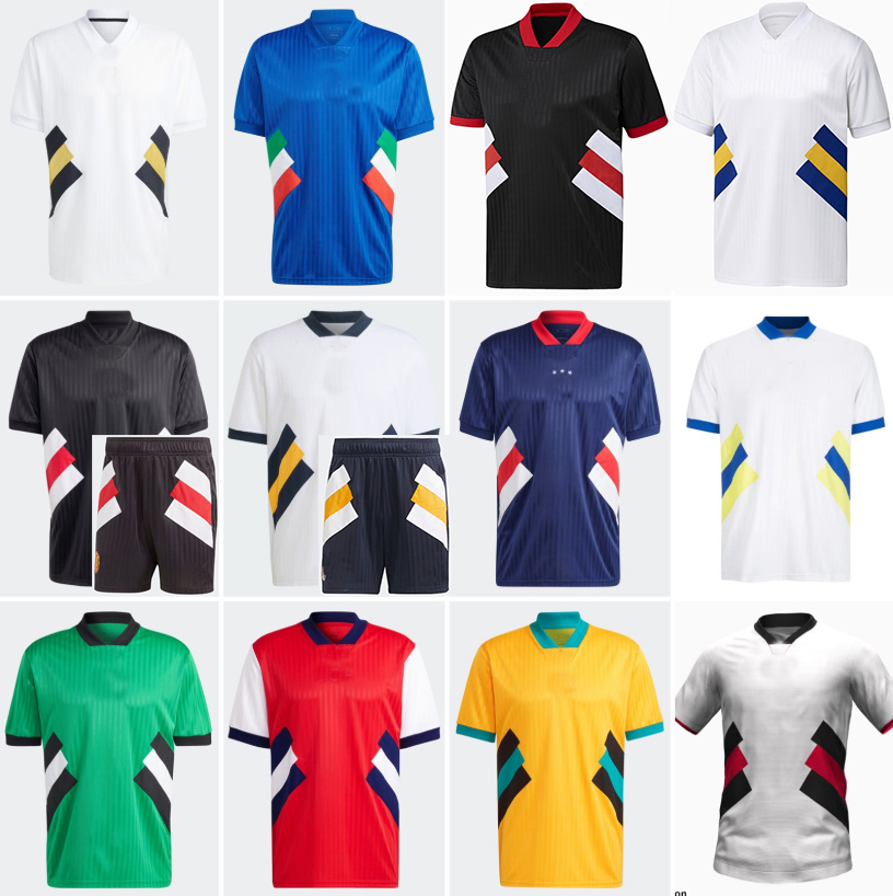 Retro ICONS Soccer Jerseys 1990 ICON Player version Italia Casual kit VERRATTI CHIESA SAKA RASHFORD BAYERN Benzema Boca Flamengo River football Shirt and pants, Black
Retro ICONS Soccer Jerseys 1990 ICON Player version Italia Casual kit VERRATTI CHIESA SAKA RASHFORD BAYERN Benzema Boca Flamengo River football Shirt and pants, Black