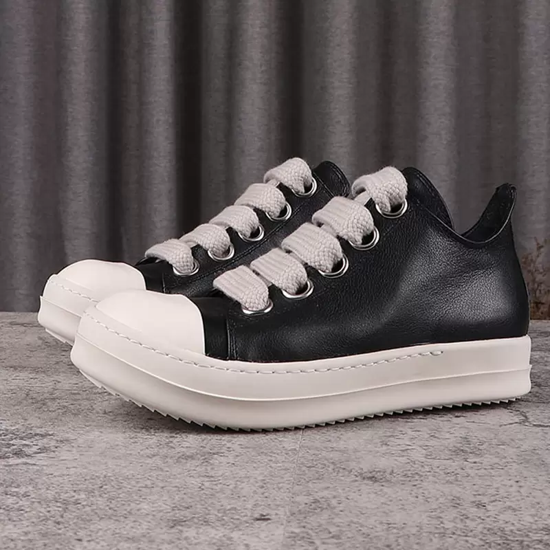2023s Men's Casual top Shoes Rick Genuine Leather Thick Bottom Nverted Triangle Shoes for Women Male Sneakers Jumbo Shoeslace Owens Men sneaker, Black
2023s Men's Casual top Shoes Rick Genuine Leather Thick Bottom Nverted Triangle Shoes for Women Male Sneakers Jumbo Shoeslace Owens Men sneaker, Black