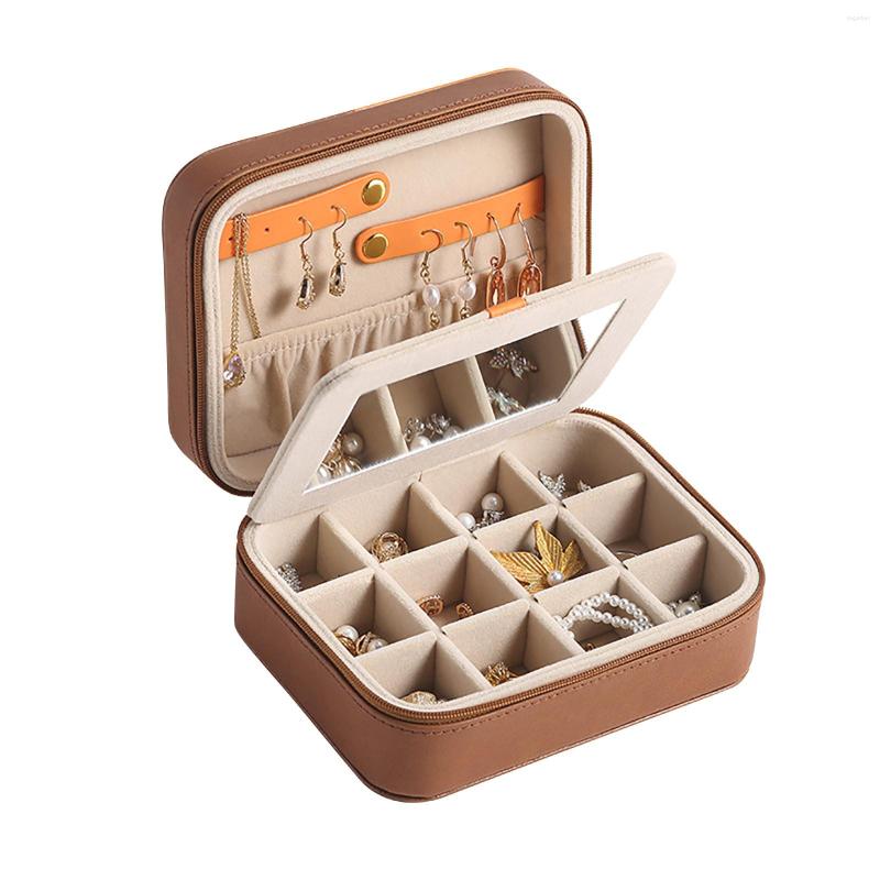 Jewelry Pouches Portable Ring Earring Storage Box With Mirror Leather Makeup Beauty Travel Display F
Jewelry Pouches Portable Ring Earring Storage Box With Mirror Leather Makeup Beauty Travel Display F