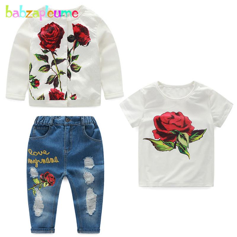 Clothing Sets 3Piece/3-10Years/Spring Autumn Children Set Fashion Flowers Jacket T-shirt Jeans Baby Girls Outfits Kids Clothes BC1253, 3pcs
Clothing Sets 3Piece/3-10Years/Spring Autumn Children Set Fashion Flowers Jacket T-shirt Jeans Baby Girls Outfits Kids Clothes BC1253, 3pcs