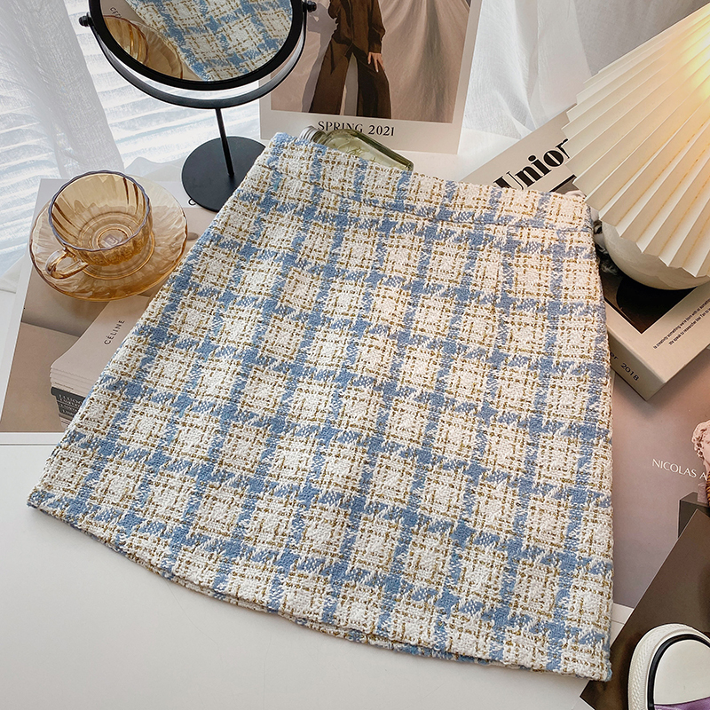 Skirts Gagarich Woman Plaid Skirt Spring Style Korean Version Slimming Sweet High-waisted A-line Short Skirt Mini Girl Bottoms 230313