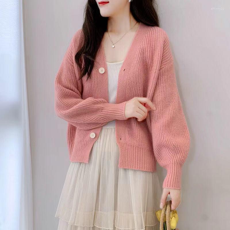 Women' Knits V-neck Lantern Sleeve Cardigan Women Knitted Basic Oversize Sweater Autumn Winter Female Cropped Ladies Jumpers Y738, White
Women' Knits V-neck Lantern Sleeve Cardigan Women Knitted Basic Oversize Sweater Autumn Winter Female Cropped Ladies Jumpers Y738, White