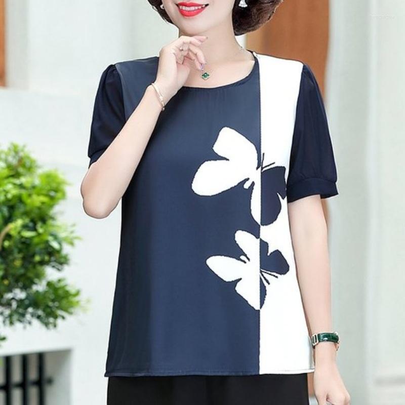 Women's T Shirts Blouse Womens Large Size Summer Style Korean Fashion Loose Short Sleeves Silk Butterfly Printed Chiffon Shirt, Blue
Women's T Shirts Blouse Womens Large Size Summer Style Korean Fashion Loose Short Sleeves Silk Butterfly Printed Chiffon Shirt, Blue