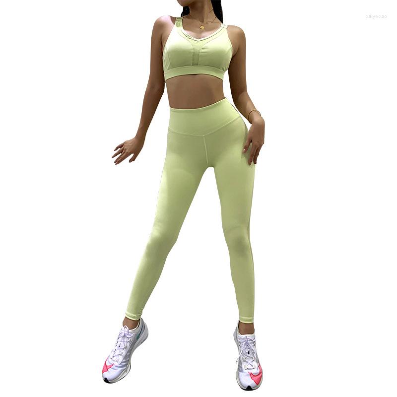 Active Sets Bodybuilding Yoga Clothes Women Backless Spaghetti Strap Bra Stitching Mesh Vest Running Trousers Two-piece Set, Green
Active Sets Bodybuilding Yoga Clothes Women Backless Spaghetti Strap Bra Stitching Mesh Vest Running Trousers Two-piece Set, Green