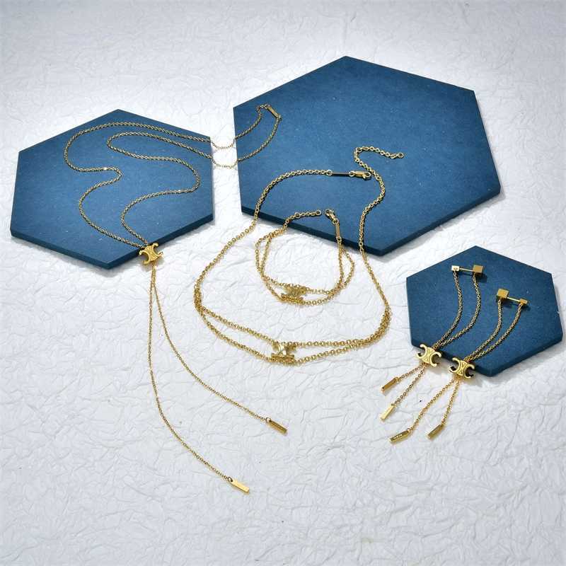 Brand necklace Arc de Long Necklace 18K Gold Collar Chain Earrings Light Luxury Small Design Premium Sweater
Brand necklace Arc de Long Necklace 18K Gold Collar Chain Earrings Light Luxury Small Design Premium Sweater