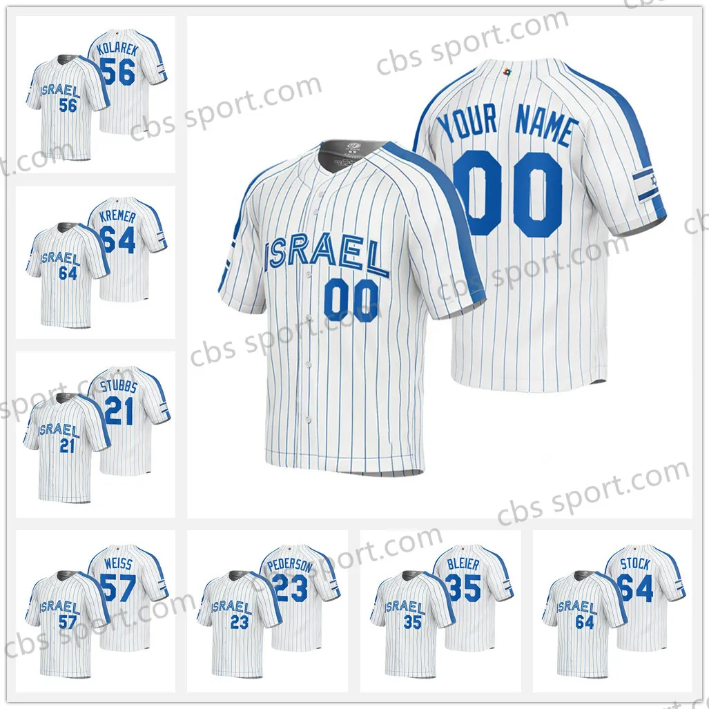 CUSTOM Team Israel 2023 World Baseball Classic Jersey WBC Joc Pederson Jake Bird Richard Bleier Brandon Gold Dean Kremer Kyle Molnar Bubby R, Youth 2023
CUSTOM Team Israel 2023 World Baseball Classic Jersey WBC Joc Pederson Jake Bird Richard Bleier Brandon Gold Dean Kremer Kyle Molnar Bubby R, Youth 2023