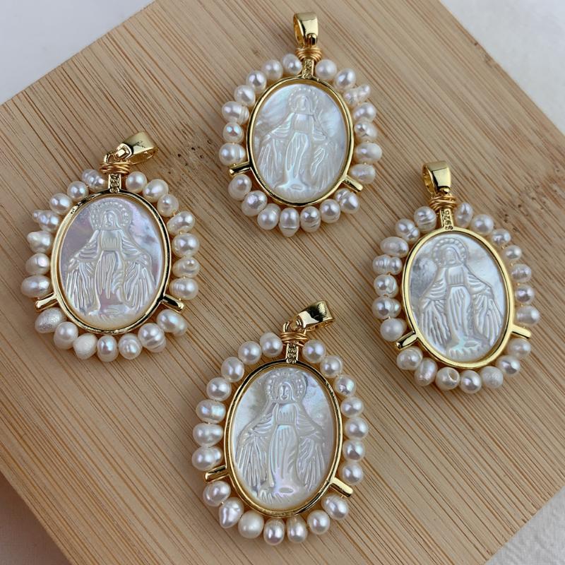 Pendant Necklaces Oval Medal Virgin Mary Pendants Charms For Jewelry Making Religiou Necklace Metal Freshwater Pearl MOP Shell
Pendant Necklaces Oval Medal Virgin Mary Pendants Charms For Jewelry Making Religiou Necklace Metal Freshwater Pearl MOP Shell
