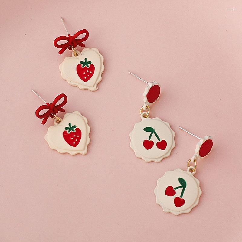 Dangle Earrings Sweet Romantic Cute Fruit For Women SImple Elegant Red Cherry Strawberry Heart Drop Earring Good Gift 
Dangle Earrings Sweet Romantic Cute Fruit For Women SImple Elegant Red Cherry Strawberry Heart Drop Earring Good Gift