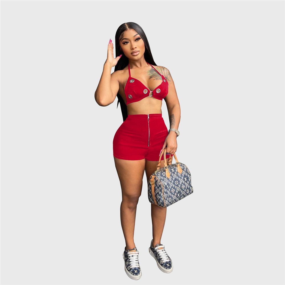 NEW Designer Summer Outfits Women Tracksuits Two Piece Sets Sexy Sleeveless Tank Crop Top and Shorts Sports suits Casual sportswear Bulk Clothing 9450