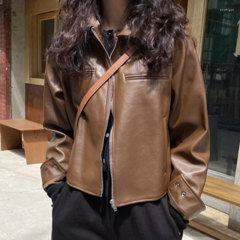 Women' Jackets Women' Jacket Winter Leather Retro Lapel Loose Zipper Casual Korea Chic Locomotive Clothing Short Pokets Streetwear, Black
Women' Jackets Women' Jacket Winter Leather Retro Lapel Loose Zipper Casual Korea Chic Locomotive Clothing Short Pokets Streetwear, Black