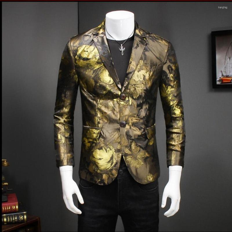 Men's Suits 2023 Fall Jacquard Suit Catwalk Models Large Size Printing Blazers Coat Nightclub Small Singer Costumes Clothing, Blue 
Men's Suits 2023 Fall Jacquard Suit Catwalk Models Large Size Printing Blazers Coat Nightclub Small Singer Costumes Clothing, Blue