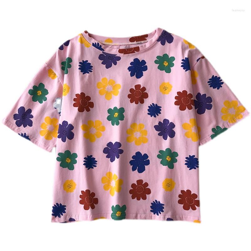 Women's T Shirts Summer Korean Of Small Flower Print Loose Short O-neck T-shirt, Blue
Women's T Shirts Summer Korean Of Small Flower Print Loose Short O-neck T-shirt, Blue