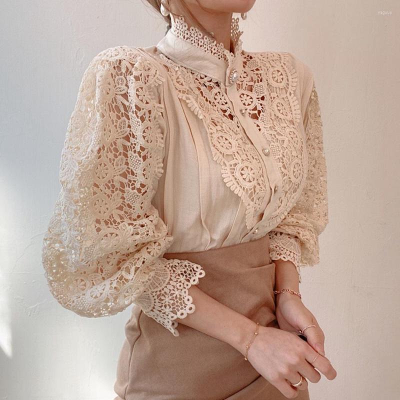 Women's Blouses Vintage Shirts & Stand Collar Lace Patchwork Hollow Out Flower Petal Sleeve Button Tops White Clothes For Women, Light green
Women's Blouses Vintage Shirts & Stand Collar Lace Patchwork Hollow Out Flower Petal Sleeve Button Tops White Clothes For Women, Light green