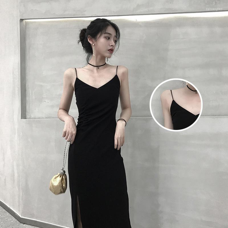 Casual Dresses Strap Dress For Women Kikyo French Slim 2023 Spring And Autumn Vintage Split With Bottom Black Skirt
Casual Dresses Strap Dress For Women Kikyo French Slim 2023 Spring And Autumn Vintage Split With Bottom Black Skirt