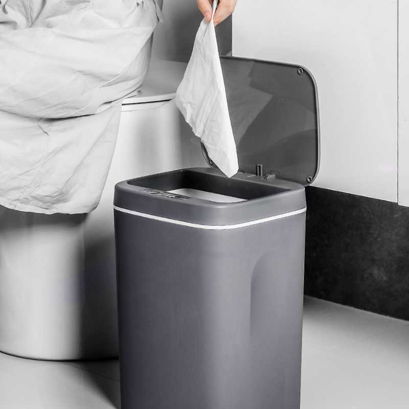 New 12/14/16L Intelligent Trash Can Automatic Sensor Dustbin Sensor Electric Waste Bin Home Rubbish Can For Kitchen Bathroom Garbage