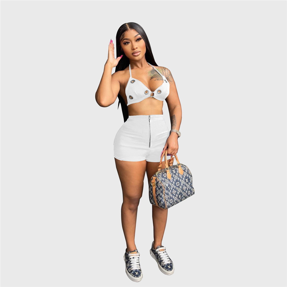 NEW Designer Summer Outfits Women Tracksuits Two Piece Sets Sexy Sleeveless Tank Crop Top and Shorts Sports suits Casual sportswear Bulk Clothing 9450