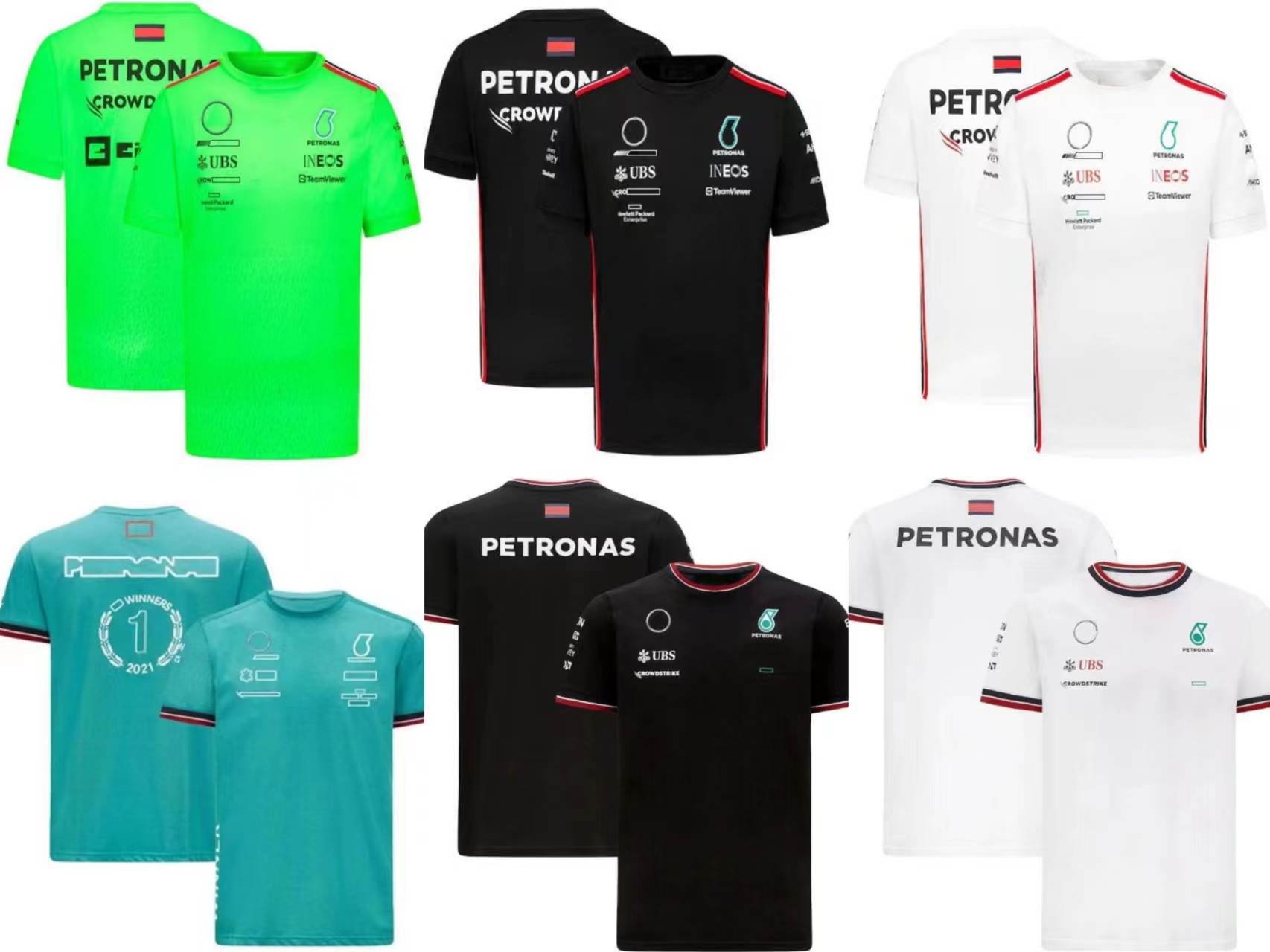 Formula One racing suit 2021 short-sleeved T-shirt W12 Hamilton team uniform round neck TeeF1 T-shirt 
Formula One racing suit 2021 short-sleeved T-shirt W12 Hamilton team uniform round neck TeeF1 T-shirt
