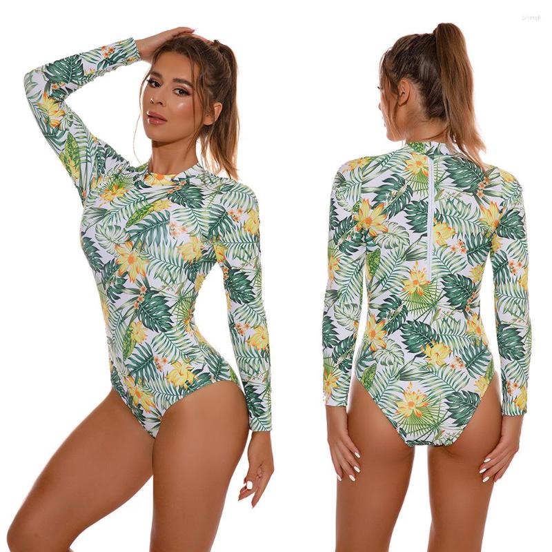 Women' Swimwear Sexy Surf Rashguard Long Sleeve Women One Piece Swimsuit Rash Guard Swim Suit Bathing Beach Wear Bodysuit Monokini, Green flower
Women' Swimwear Sexy Surf Rashguard Long Sleeve Women One Piece Swimsuit Rash Guard Swim Suit Bathing Beach Wear Bodysuit Monokini, Green flower