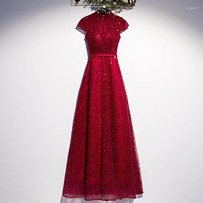Party Dresses Evening Dress Red High Neck Short Sleeves Floor-Length Sequins Elegant A-Line Lace Up Plus Size Women Formal Gown C1405
Party Dresses Evening Dress Red High Neck Short Sleeves Floor-Length Sequins Elegant A-Line Lace Up Plus Size Women Formal Gown C1405