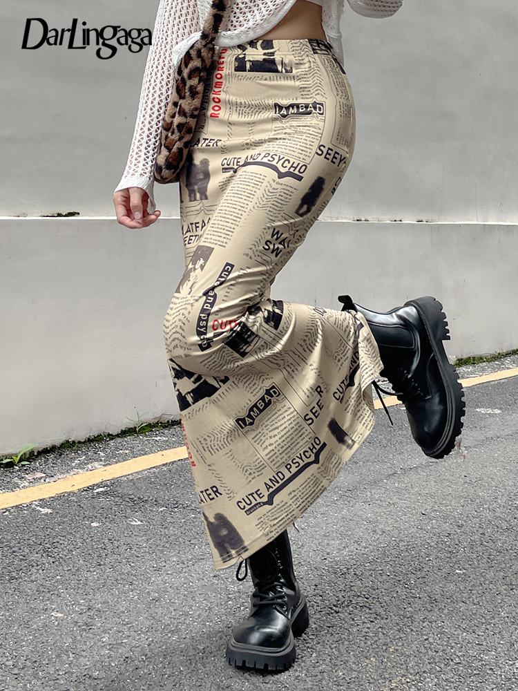 Skirts Darlingaga Vintage spaper Letter Print High Waist Long Skirt Women Distressed Harajuku Slim Pencil Skirts Aesthetic Y2K Chic 230313, Khaki
Skirts Darlingaga Vintage spaper Letter Print High Waist Long Skirt Women Distressed Harajuku Slim Pencil Skirts Aesthetic Y2K Chic 230313, Khaki