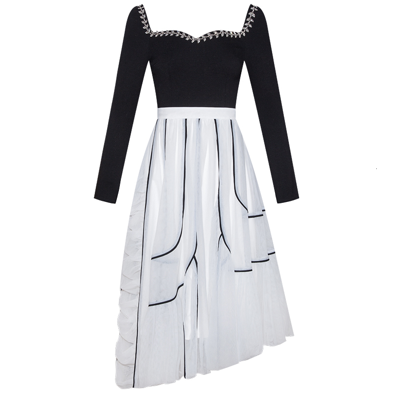 Casual Dresses YIGELILA Vintage Women Dress Elegant Square Collar Dress Empire Slim Dress Mid-length 66272 230313