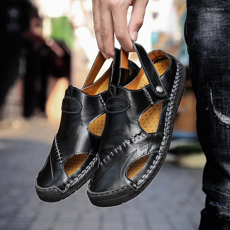 Sandals Men Genuine Leather Male Summer Outdoor Casual Big Size Slippers Slip-On Flip Flops Beach, Black
Sandals Men Genuine Leather Male Summer Outdoor Casual Big Size Slippers Slip-On Flip Flops Beach, Black