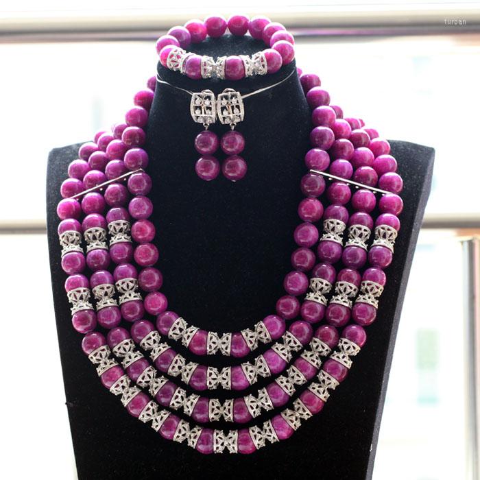 Necklace Earrings Set Charms Purple And Silver Women Costume Jewelry 14MM African Beaded Party Jewellery CNR840, Picture shown
Necklace Earrings Set Charms Purple And Silver Women Costume Jewelry 14MM African Beaded Party Jewellery CNR840, Picture shown
