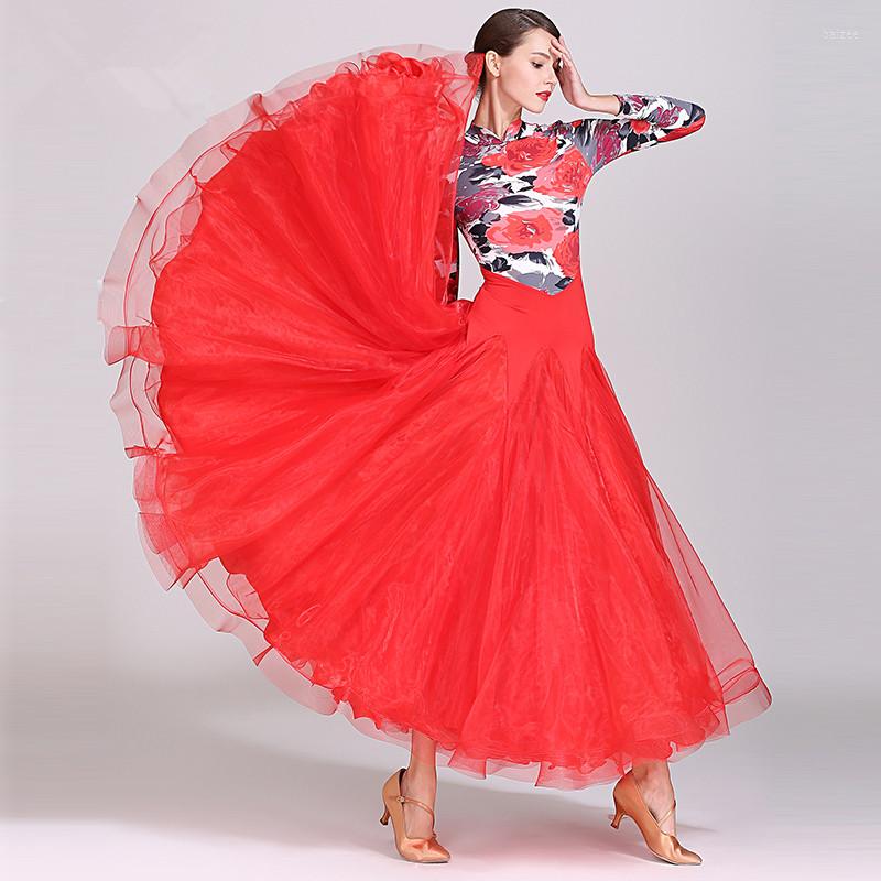Stage Wear 2023 Red Gray Ballroom Dance Competition Dresses Standard Spandex Skirts
Stage Wear 2023 Red Gray Ballroom Dance Competition Dresses Standard Spandex Skirts