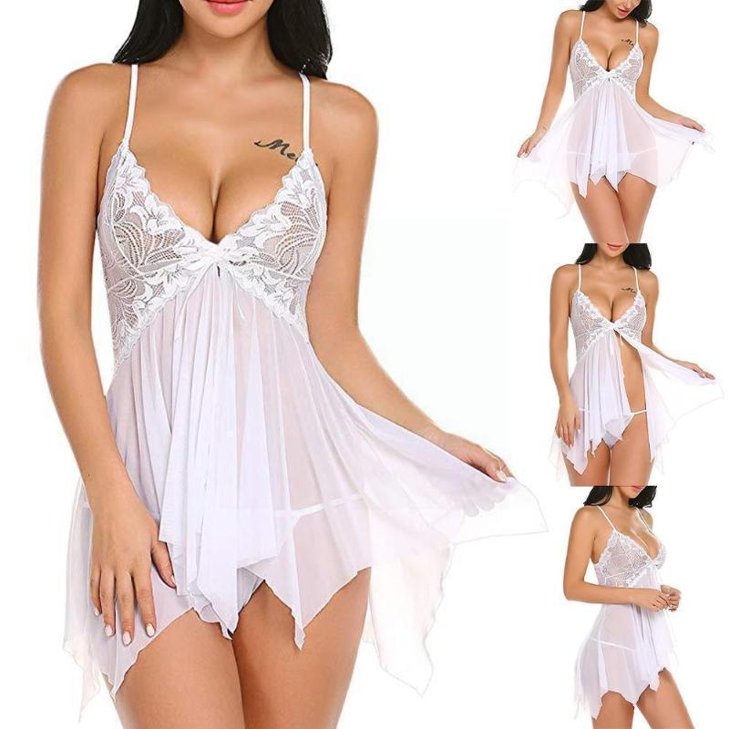 Women' Sleepwear Mesh Semi-perspective Lace Edge Sling Nightdress V-neck Pajamas Sexy Sleeveless Homewear C1s0
Women' Sleepwear Mesh Semi-perspective Lace Edge Sling Nightdress V-neck Pajamas Sexy Sleeveless Homewear C1s0