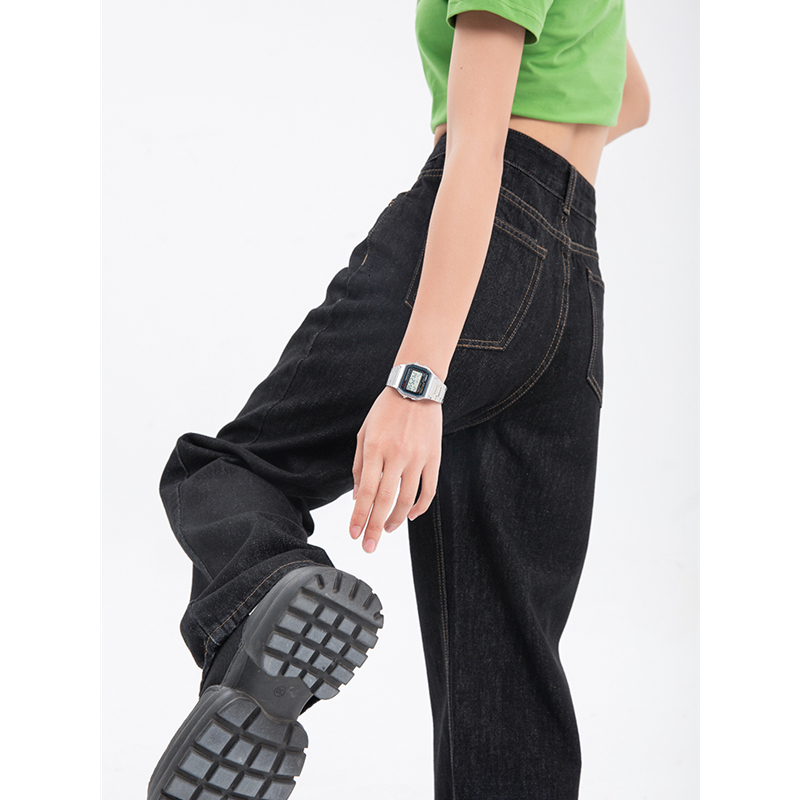 Womens Jeans Womans High Waist Summer Wide Leg Denim Trouser Baggy Street Chic Design Ladies Casual Black Vintage Straight Jean Pants 230313
Womens Jeans Womans High Waist Summer Wide Leg Denim Trouser Baggy Street Chic Design Ladies Casual Black Vintage Straight Jean Pants 230313