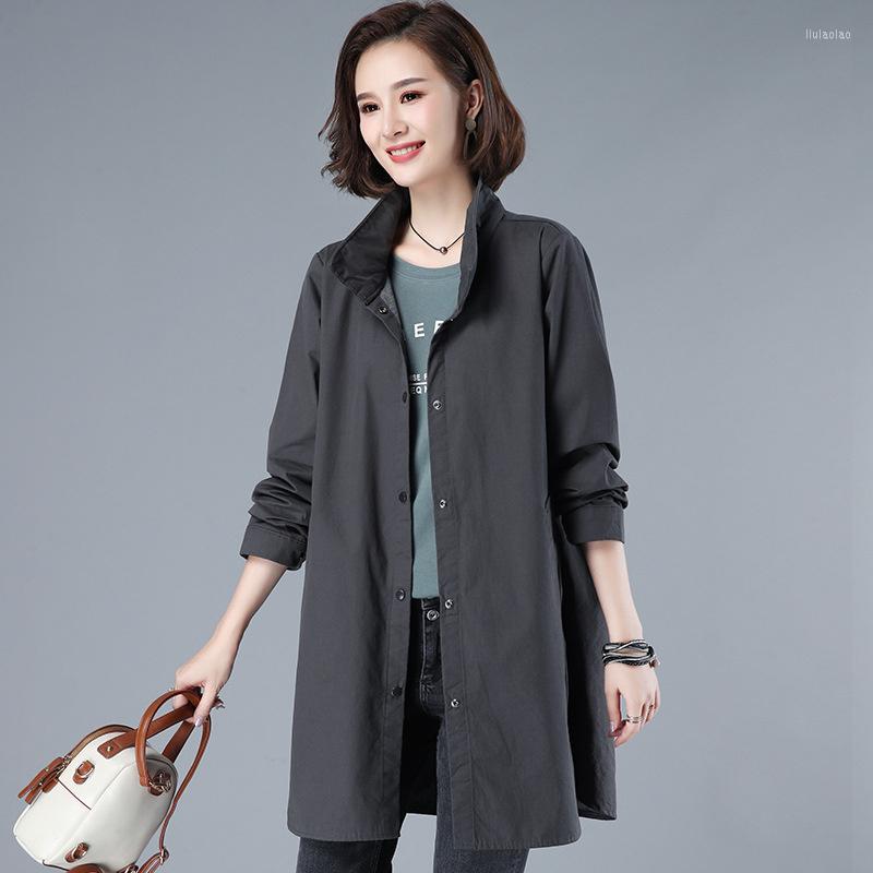 Women' Trench Coats Spring Autumn Coat Woman 2023 Korean Mid-length Solid Color Thin Women Overcoat Windbreaker Female Outerwear 7XL, Navy blue
Women' Trench Coats Spring Autumn Coat Woman 2023 Korean Mid-length Solid Color Thin Women Overcoat Windbreaker Female Outerwear 7XL, Navy blue