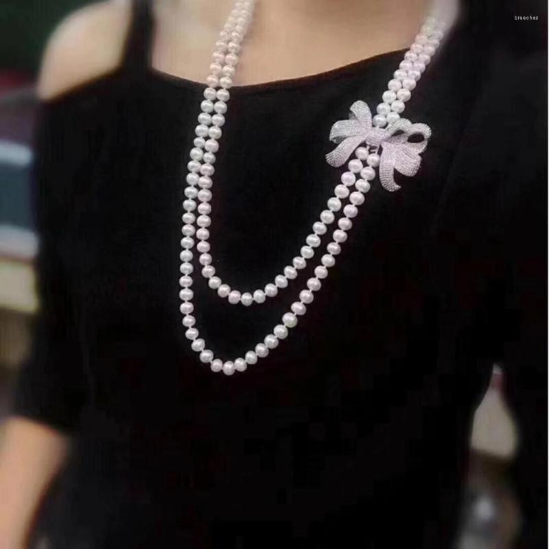 Chains Hand Knotted Necklace Natural 8-9mm White Freshwater Pearl Sweater Chain Nearly Round 24-26inch
Chains Hand Knotted Necklace Natural 8-9mm White Freshwater Pearl Sweater Chain Nearly Round 24-26inch