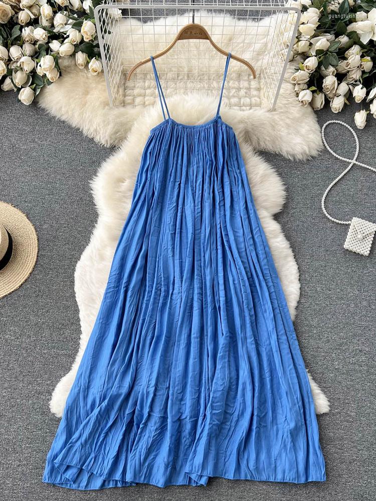 Casual Dresses ZCWXM Boho Pleated Dress Women Clothing Loose Sexy Spaghetti Strap Slash Neck Ladies A-LINE Beach, Blue
Casual Dresses ZCWXM Boho Pleated Dress Women Clothing Loose Sexy Spaghetti Strap Slash Neck Ladies A-LINE Beach, Blue