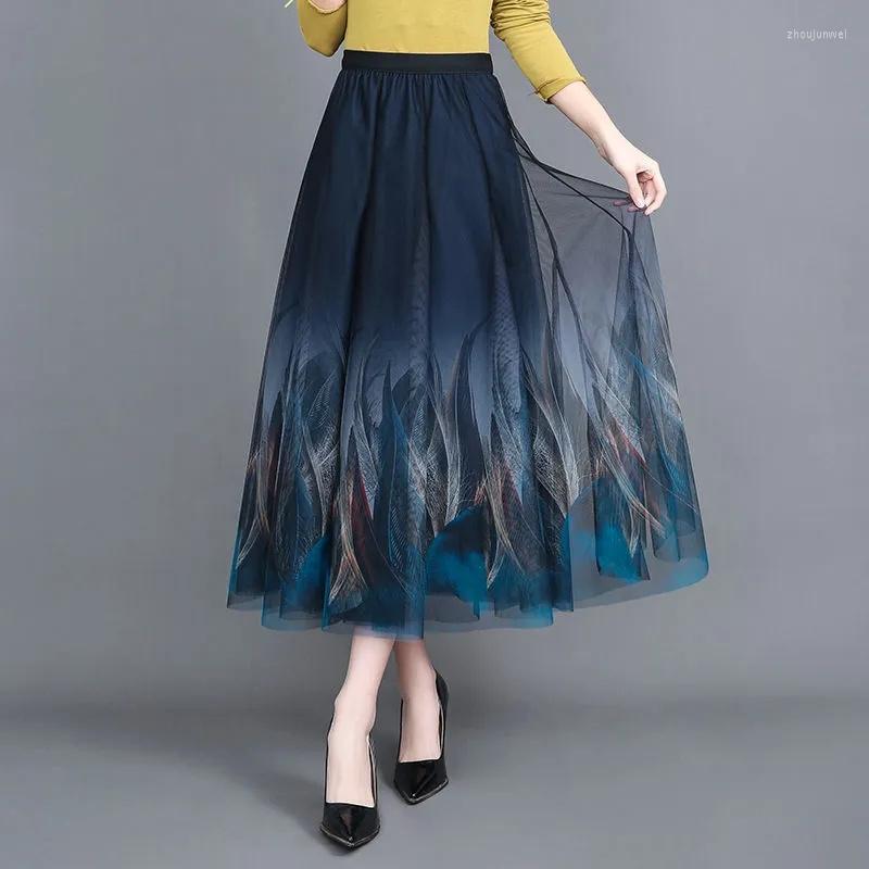 Skirts Mesh Skirt Women 2023 Spring Summer Fashion Print High-Waisted Elastic Female Elegant Gauze Midi Ladies, Green
Skirts Mesh Skirt Women 2023 Spring Summer Fashion Print High-Waisted Elastic Female Elegant Gauze Midi Ladies, Green