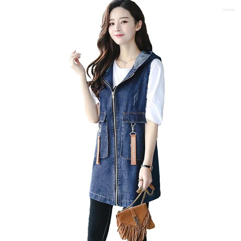Women's Vests Women Denim Vest 2023 Spring Autumn Embroidery Hooded Sleeveless Long Waistcoat Female Loose All-match Jeans Jacket, Blue
Women's Vests Women Denim Vest 2023 Spring Autumn Embroidery Hooded Sleeveless Long Waistcoat Female Loose All-match Jeans Jacket, Blue