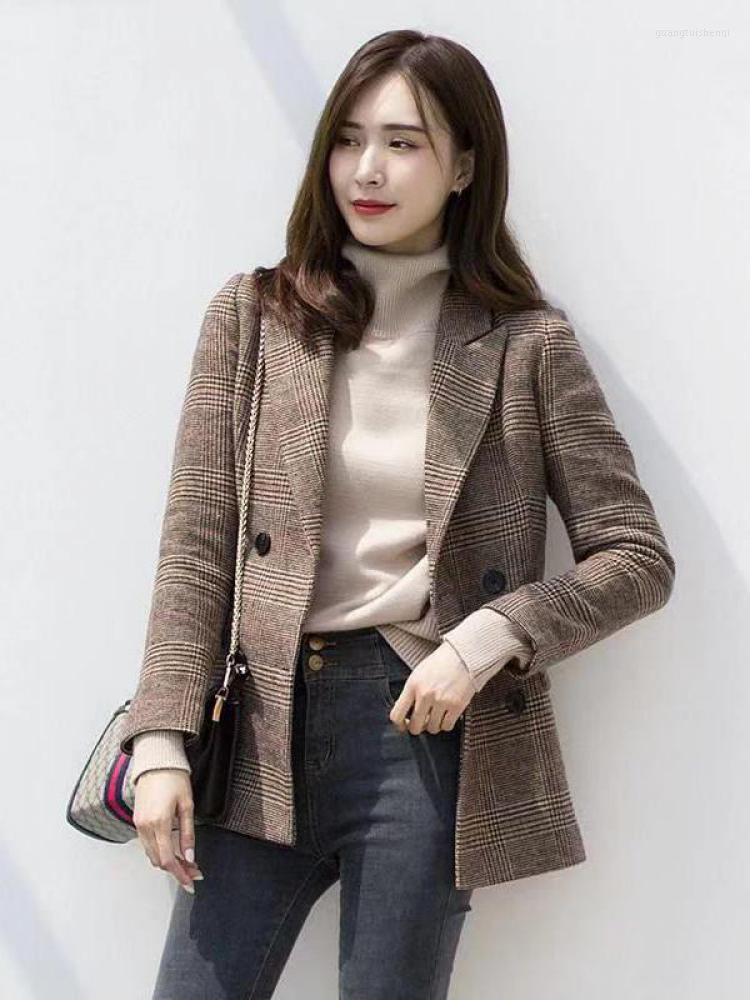 Women' Suits Spring And Autumn Women Plaid Blazers Jackets Fashion Korean Office Ladies Long Sleeve Slim Blazer, Auburn
Women' Suits Spring And Autumn Women Plaid Blazers Jackets Fashion Korean Office Ladies Long Sleeve Slim Blazer, Auburn