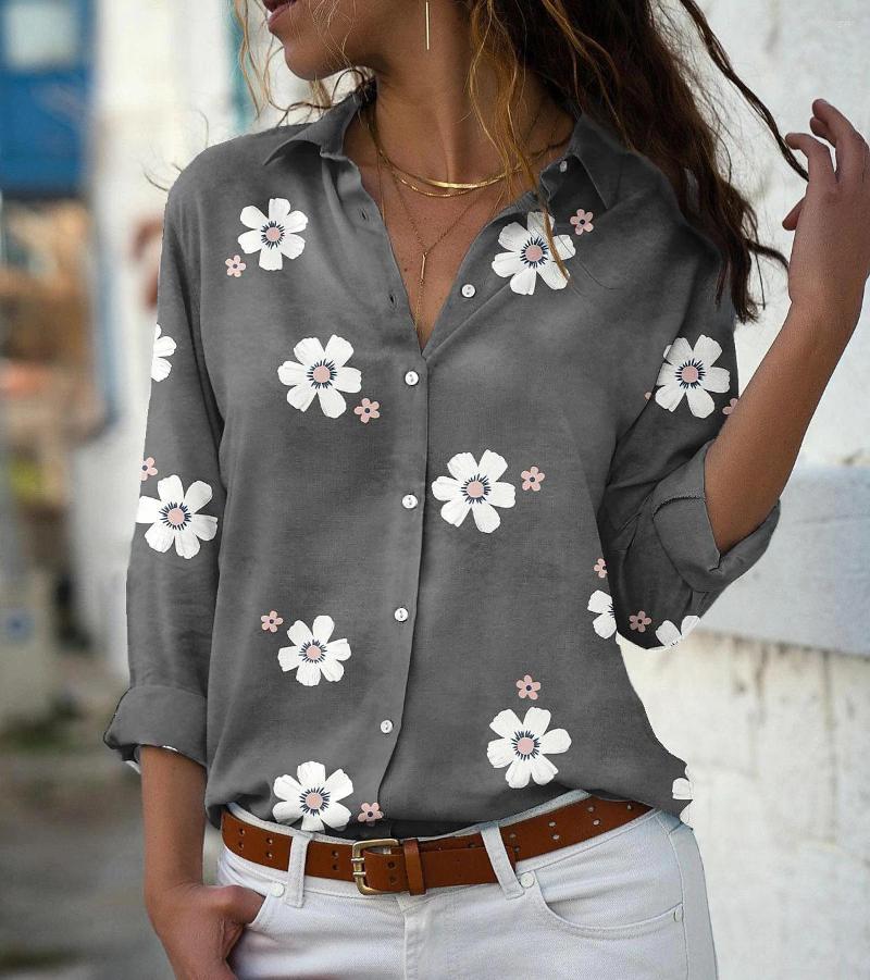 Women' Blouses Women Lapel Shirts Long Sleeve Flower Print Casual Single-breasted Tops Female Straight Elegant Shirt, Gray
Women' Blouses Women Lapel Shirts Long Sleeve Flower Print Casual Single-breasted Tops Female Straight Elegant Shirt, Gray