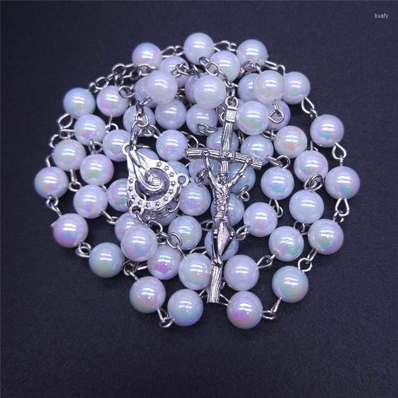 Pendant Necklaces White Pearlescent Rosary Necklace Catholic Christian Cross Prayer Beads Jewellery Accessories Gifts For Unisex
Pendant Necklaces White Pearlescent Rosary Necklace Catholic Christian Cross Prayer Beads Jewellery Accessories Gifts For Unisex